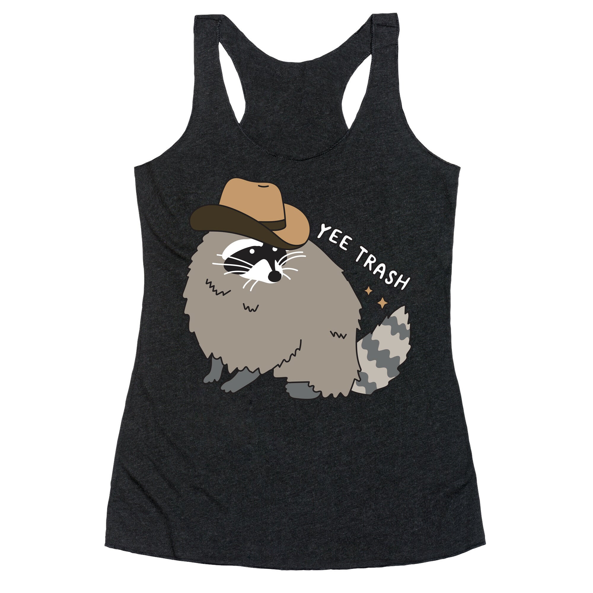 Yee Trash Cowboy Raccoon Racerback Tank