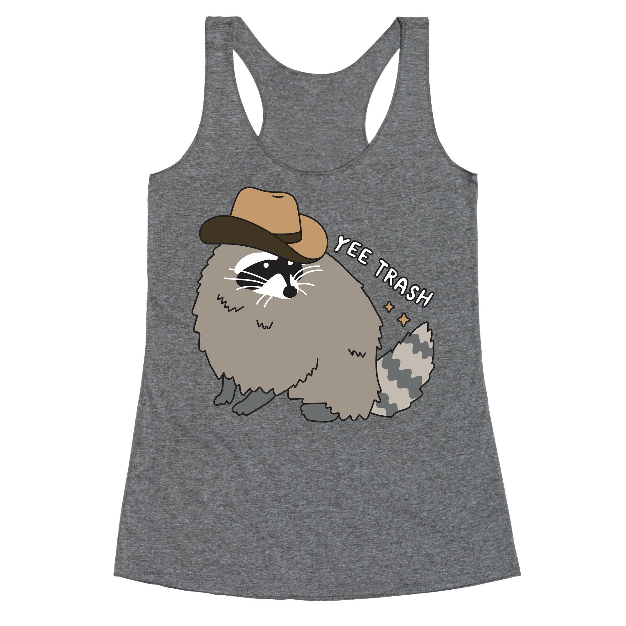 Yee Trash Cowboy Raccoon Racerback Tank
