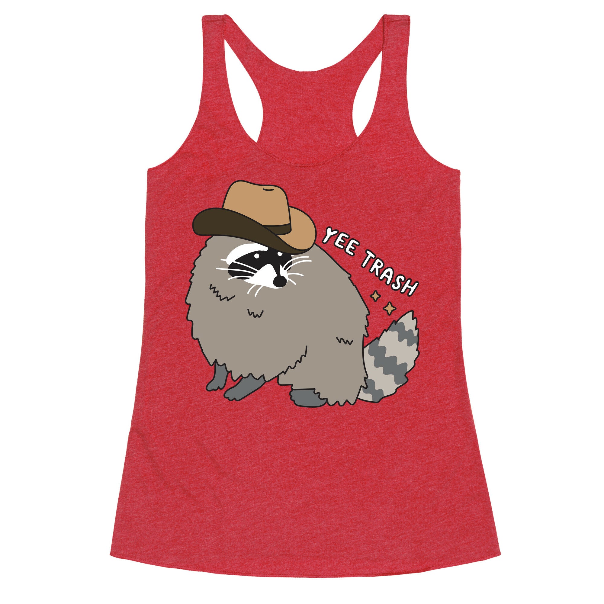 Yee Trash Cowboy Raccoon Racerback Tank