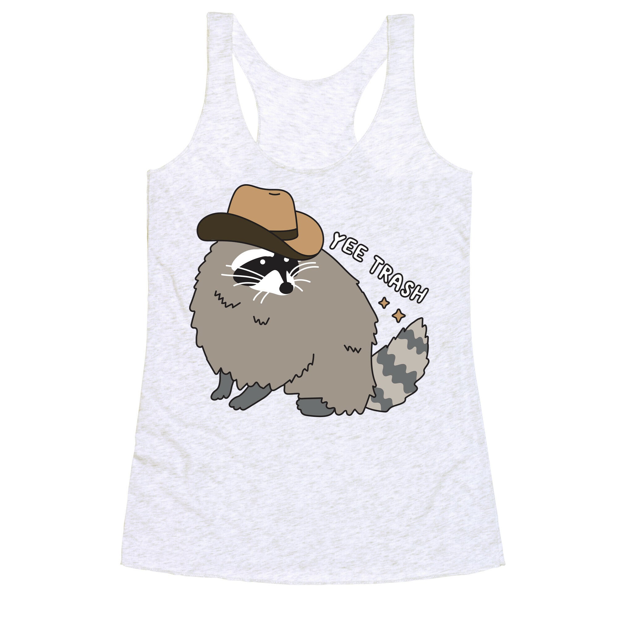Yee Trash Cowboy Raccoon Racerback Tank