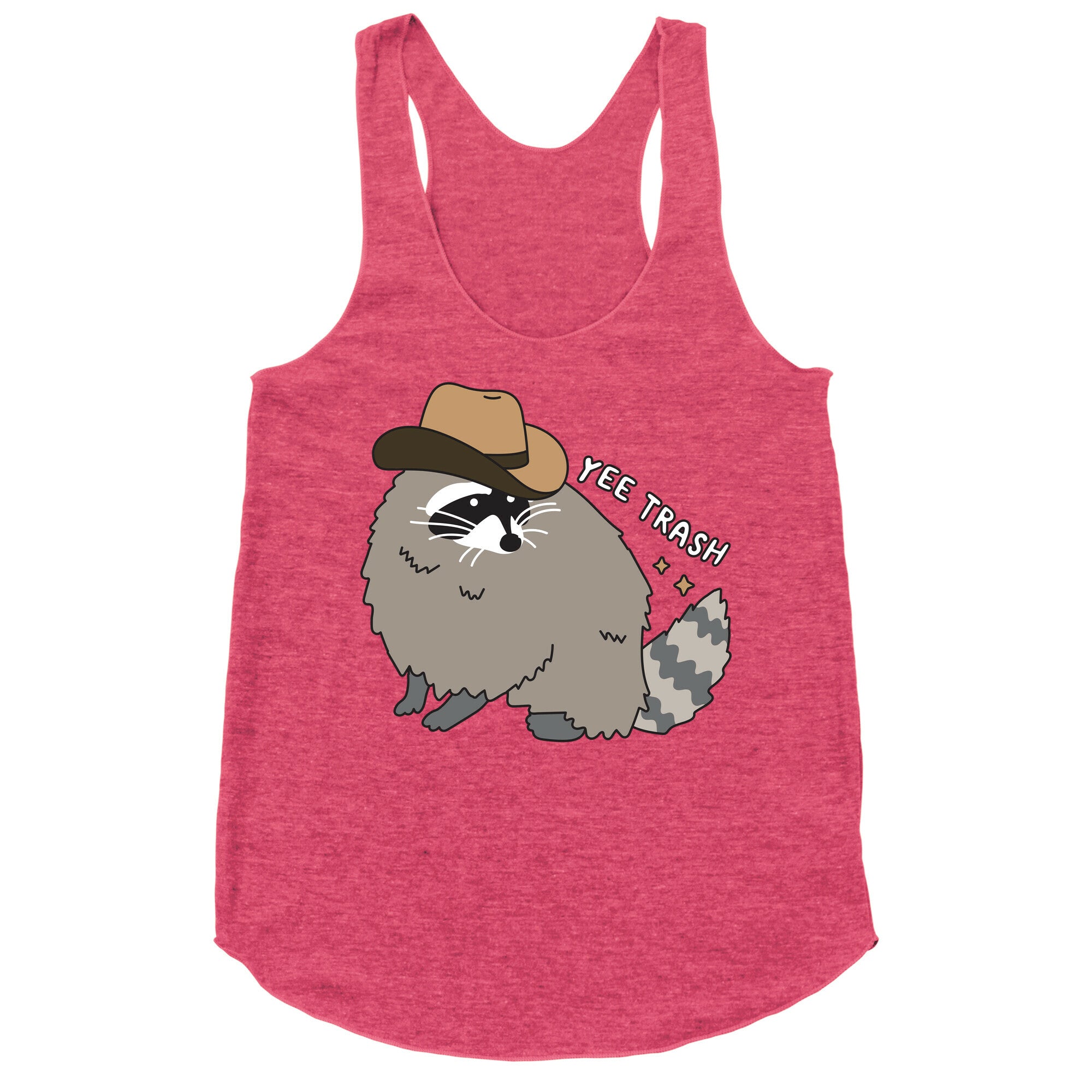 Yee Trash Cowboy Raccoon Racerback Tank