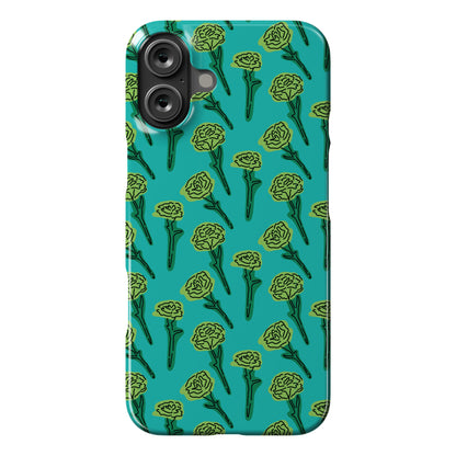 Green Carnation Pattern Phone Case