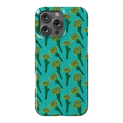 Green Carnation Pattern Phone Case