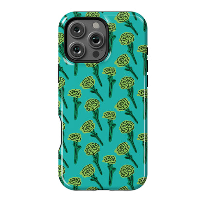 Green Carnation Pattern Phone Case