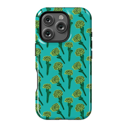 Green Carnation Pattern Phone Case