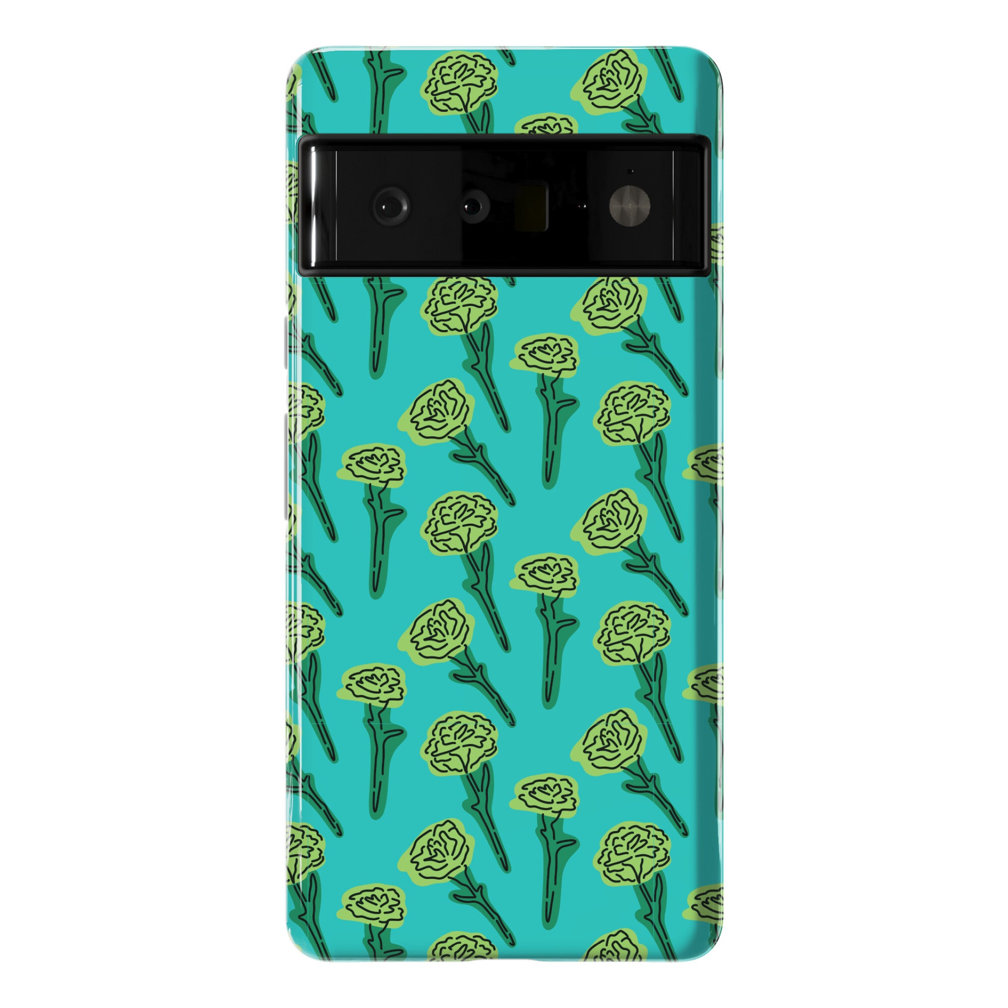 Green Carnation Pattern Phone Case