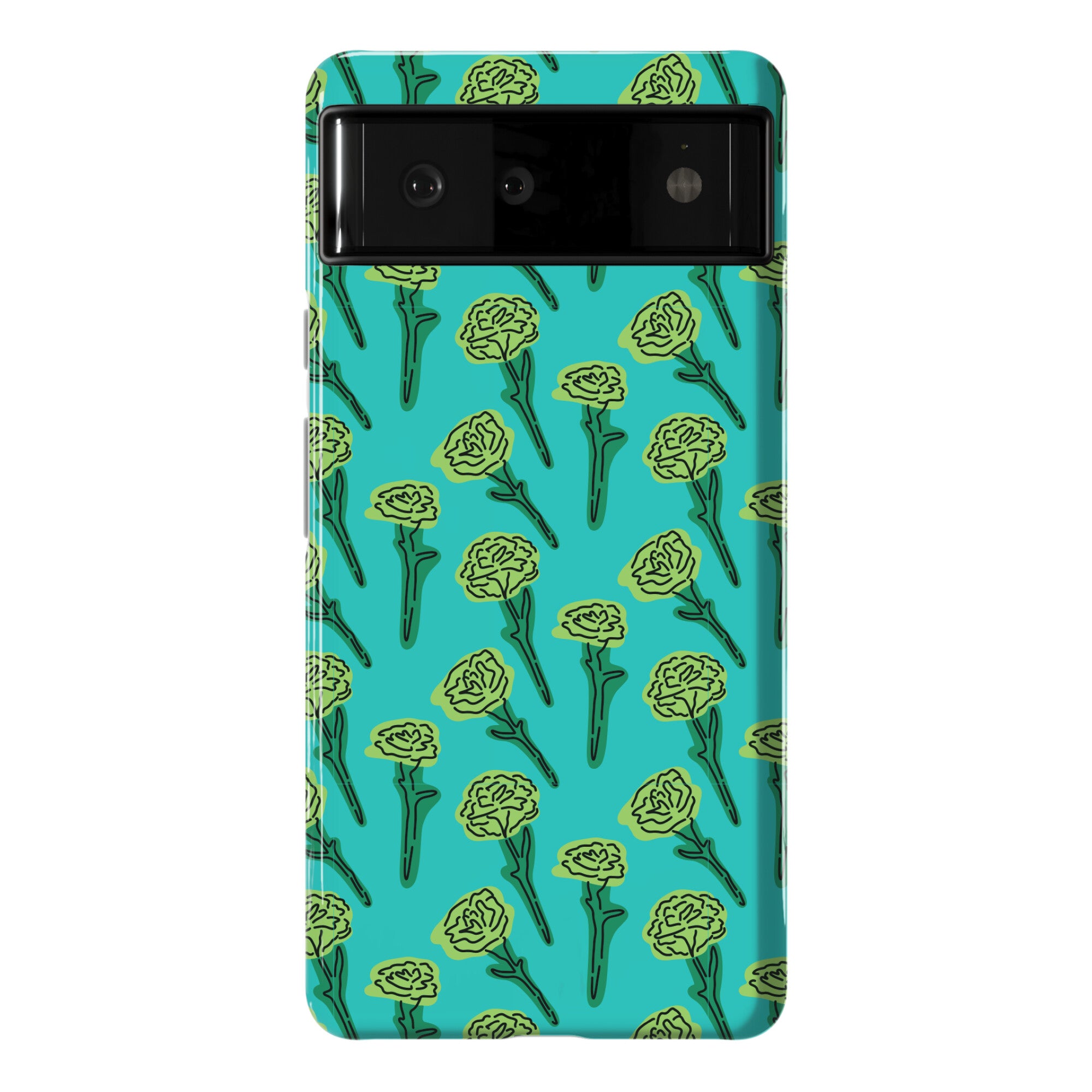 Green Carnation Pattern Phone Case