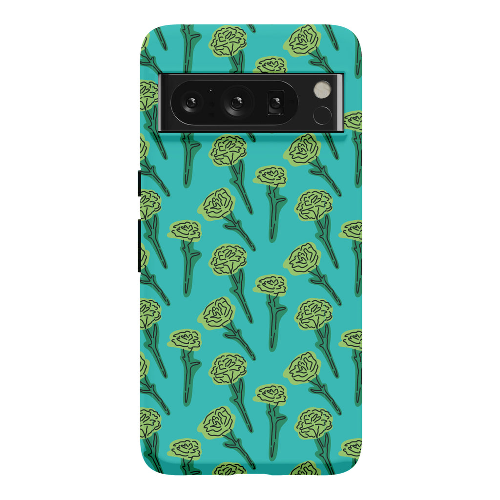 Green Carnation Pattern Phone Case