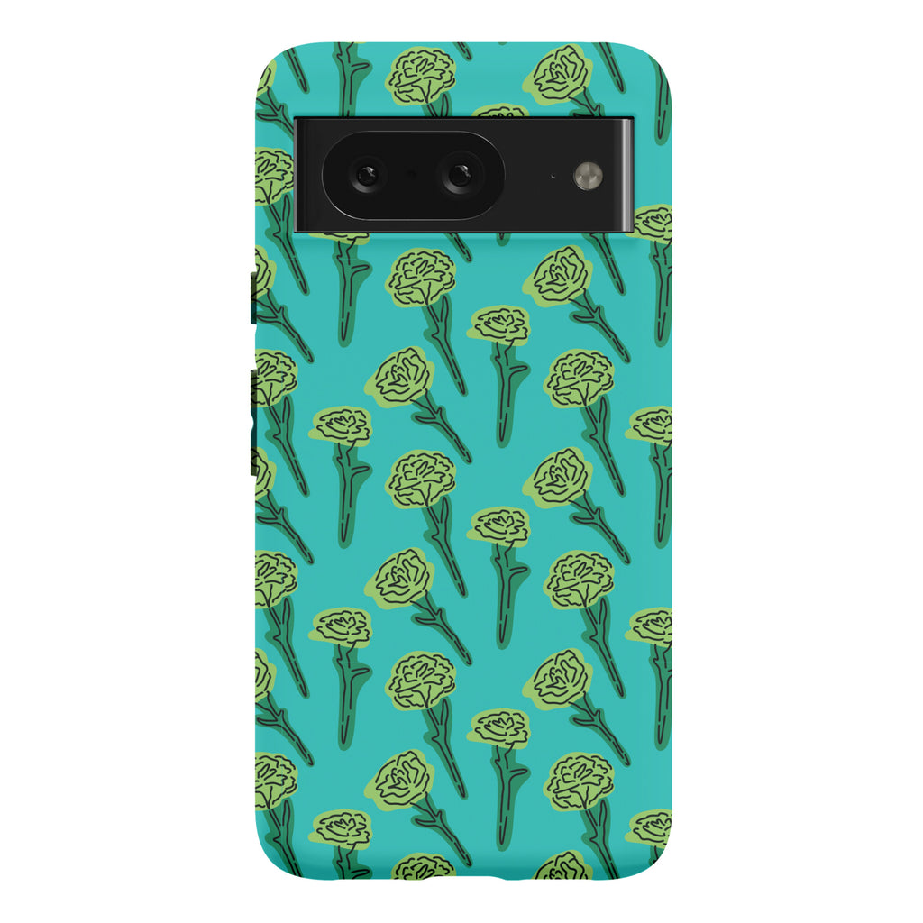 Green Carnation Pattern Phone Case