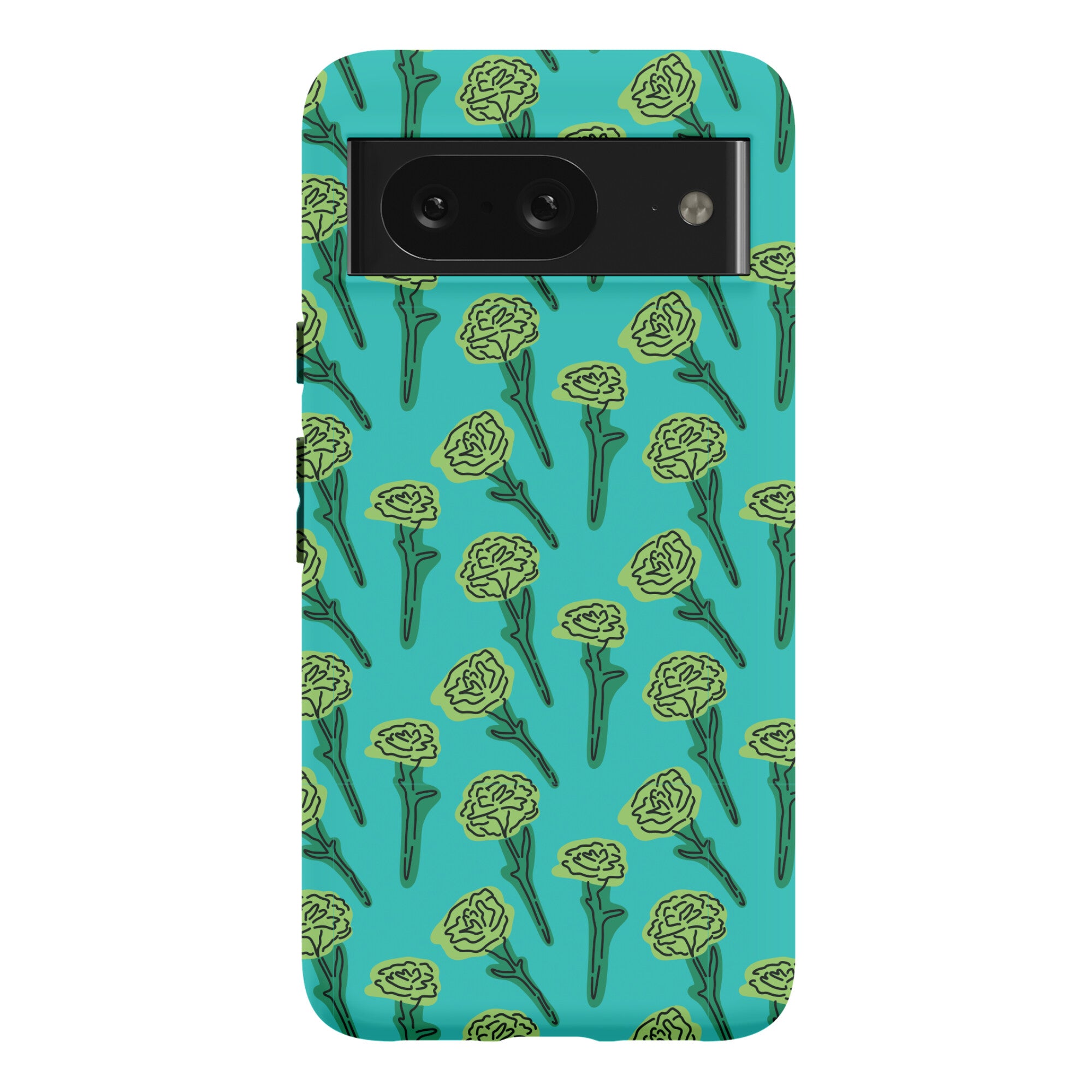 Green Carnation Pattern Phone Case