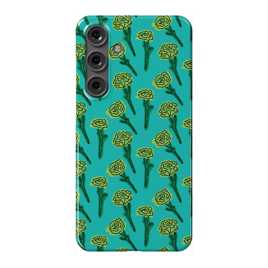 Green Carnation Pattern Phone Case