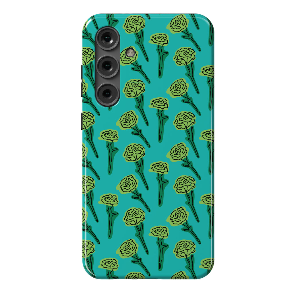 Green Carnation Pattern Phone Case