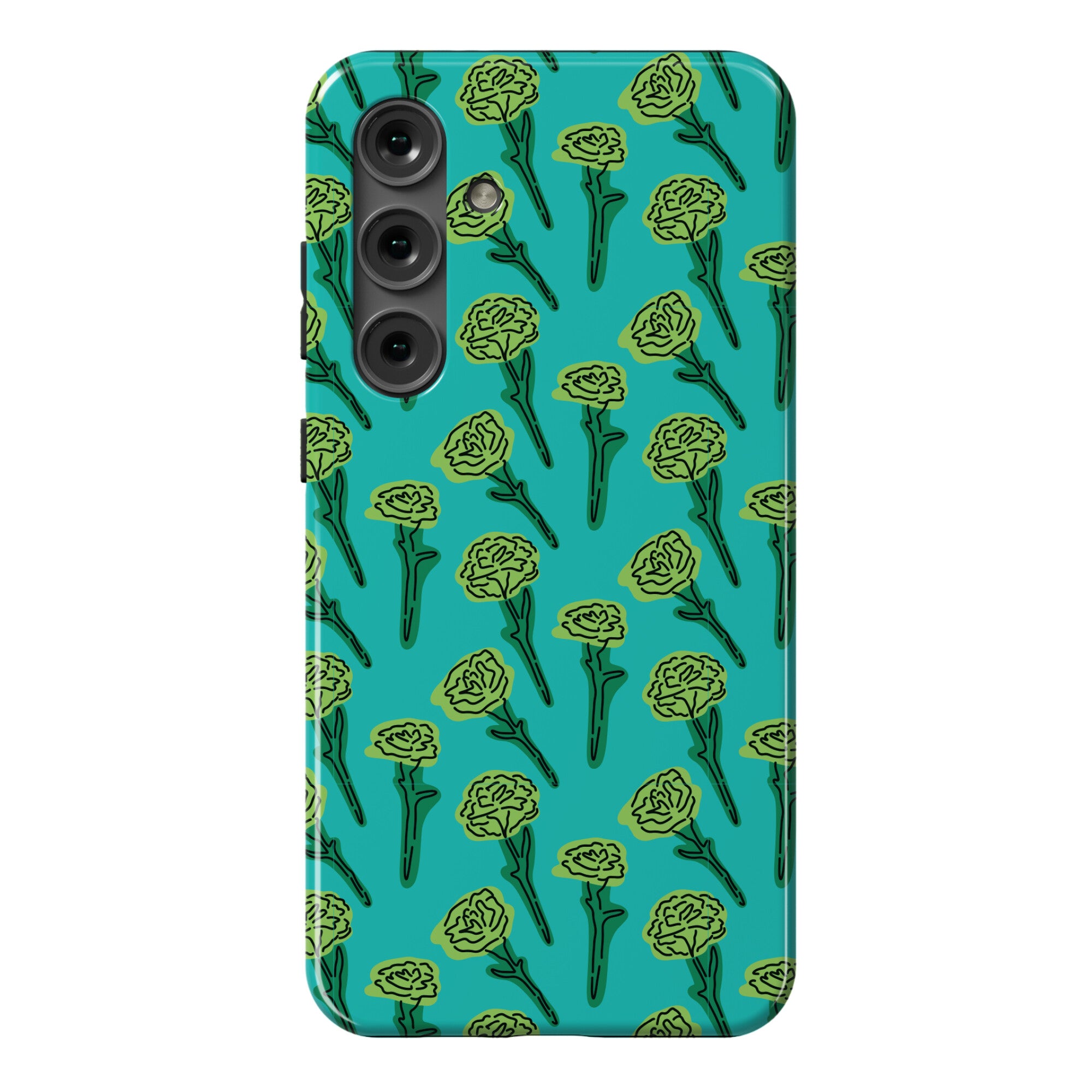 Green Carnation Pattern Phone Case