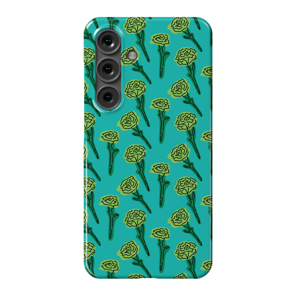 Green Carnation Pattern Phone Case