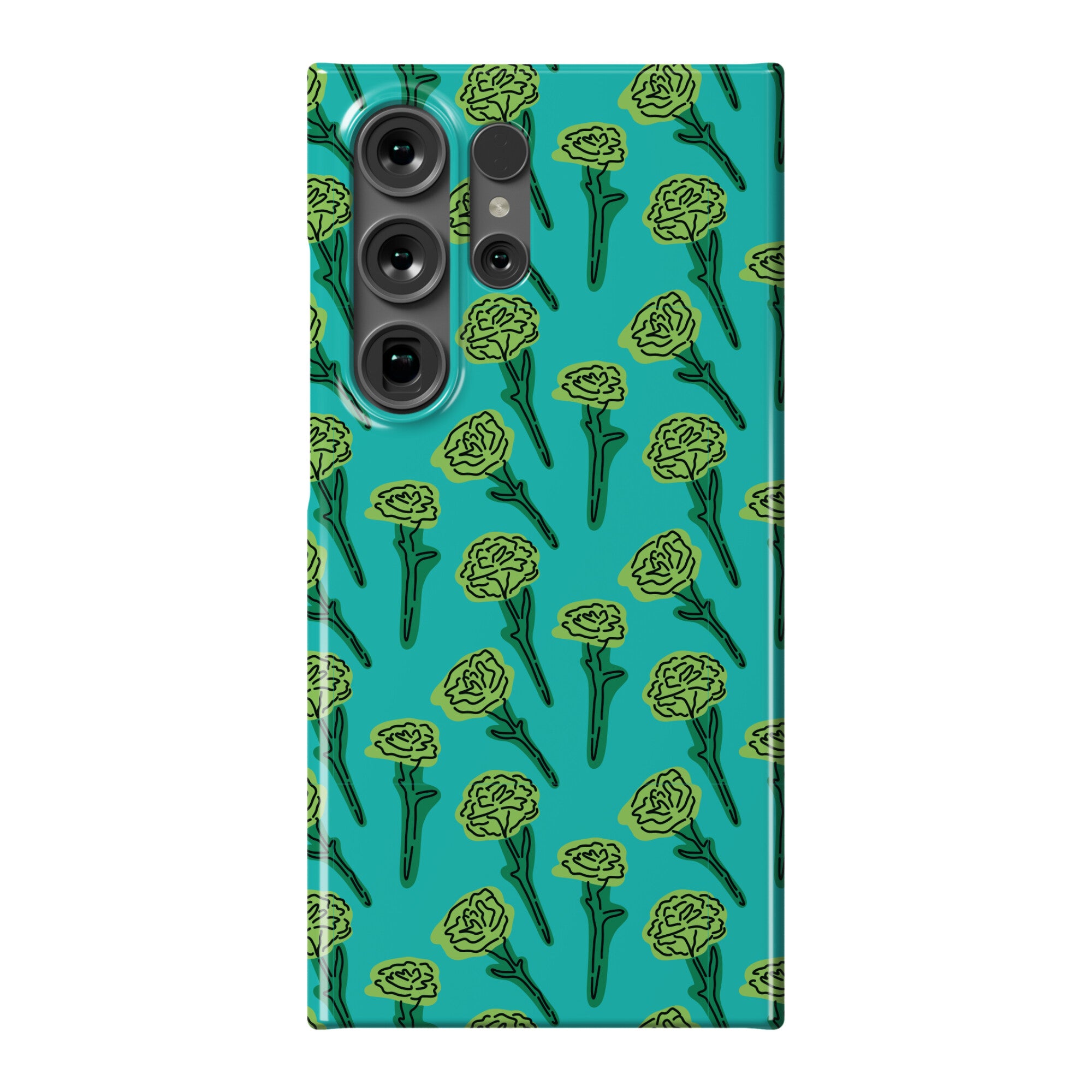 Green Carnation Pattern Phone Case