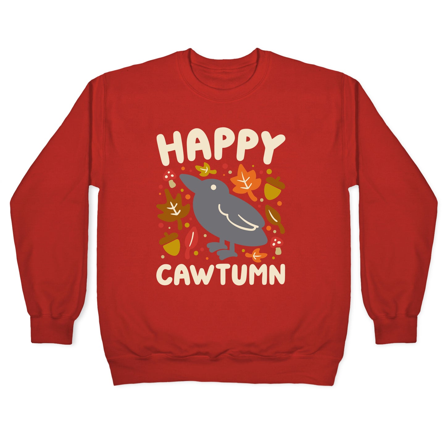 Happy Cawtumn Crow Parody Crewneck Sweatshirt