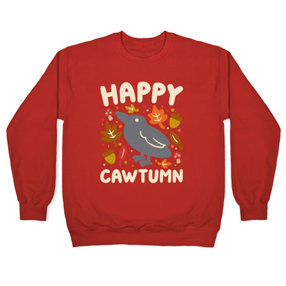 Happy Cawtumn Crow Parody Crewneck Sweatshirt