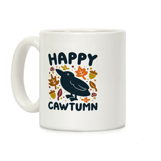 Happy Cawtumn Crow Parody Coffee Mug