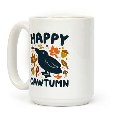 Happy Cawtumn Crow Parody Coffee Mug