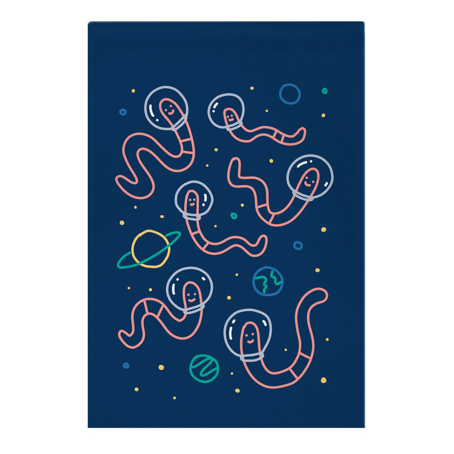 Worms In Space Garden Flag