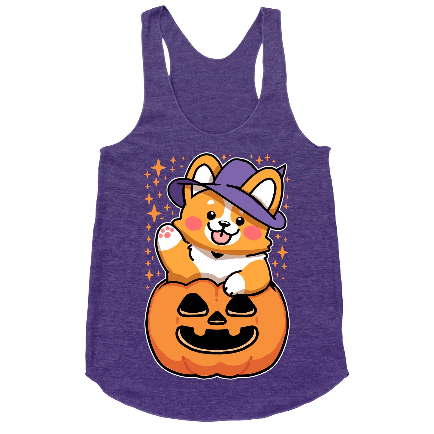 Cute Halloween Corgi Racerback Tank