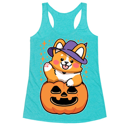 Cute Halloween Corgi Racerback Tank