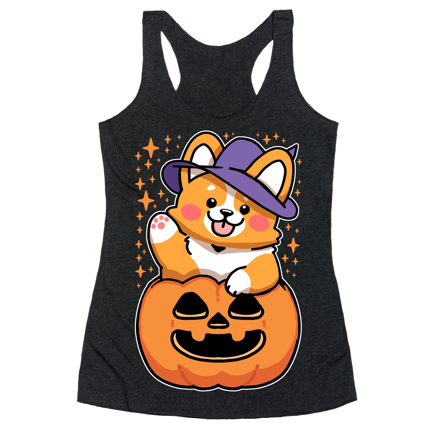 Cute Halloween Corgi Racerback Tank