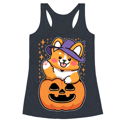 Cute Halloween Corgi Racerback Tank