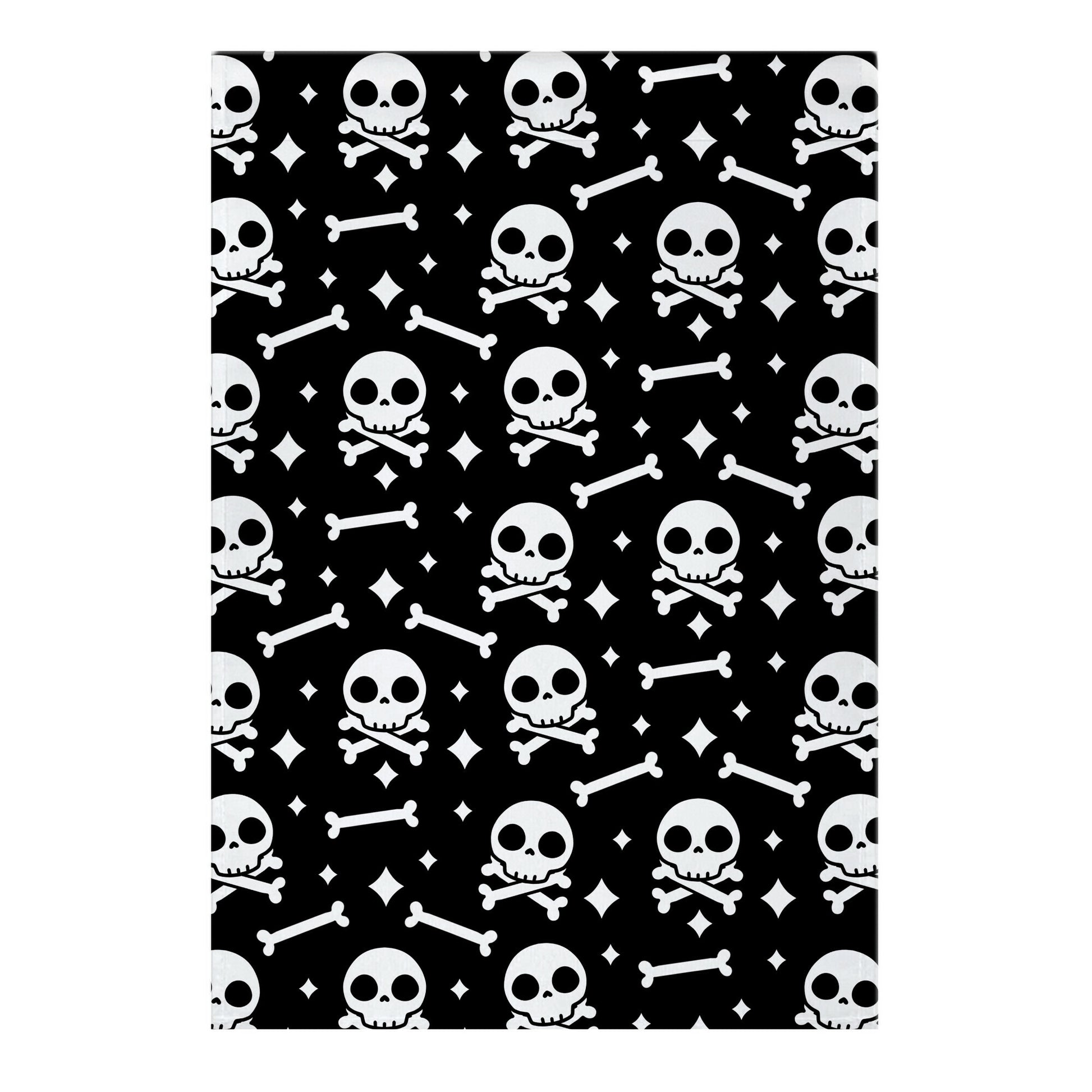 Cute Skull N' Bones Pattern (Black) Garden Flag
