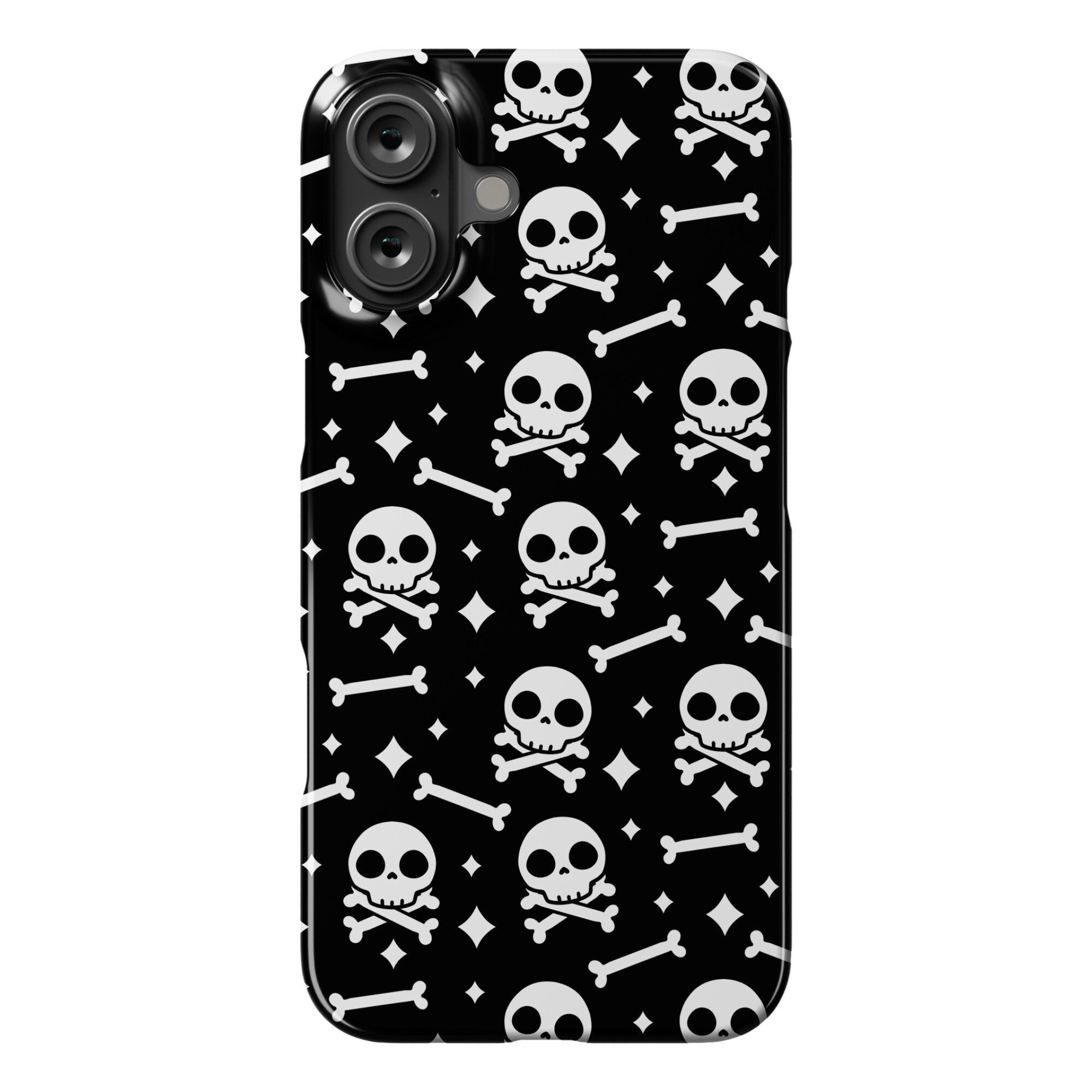 Cute Skull N' Bones Pattern (Black) Phone Case