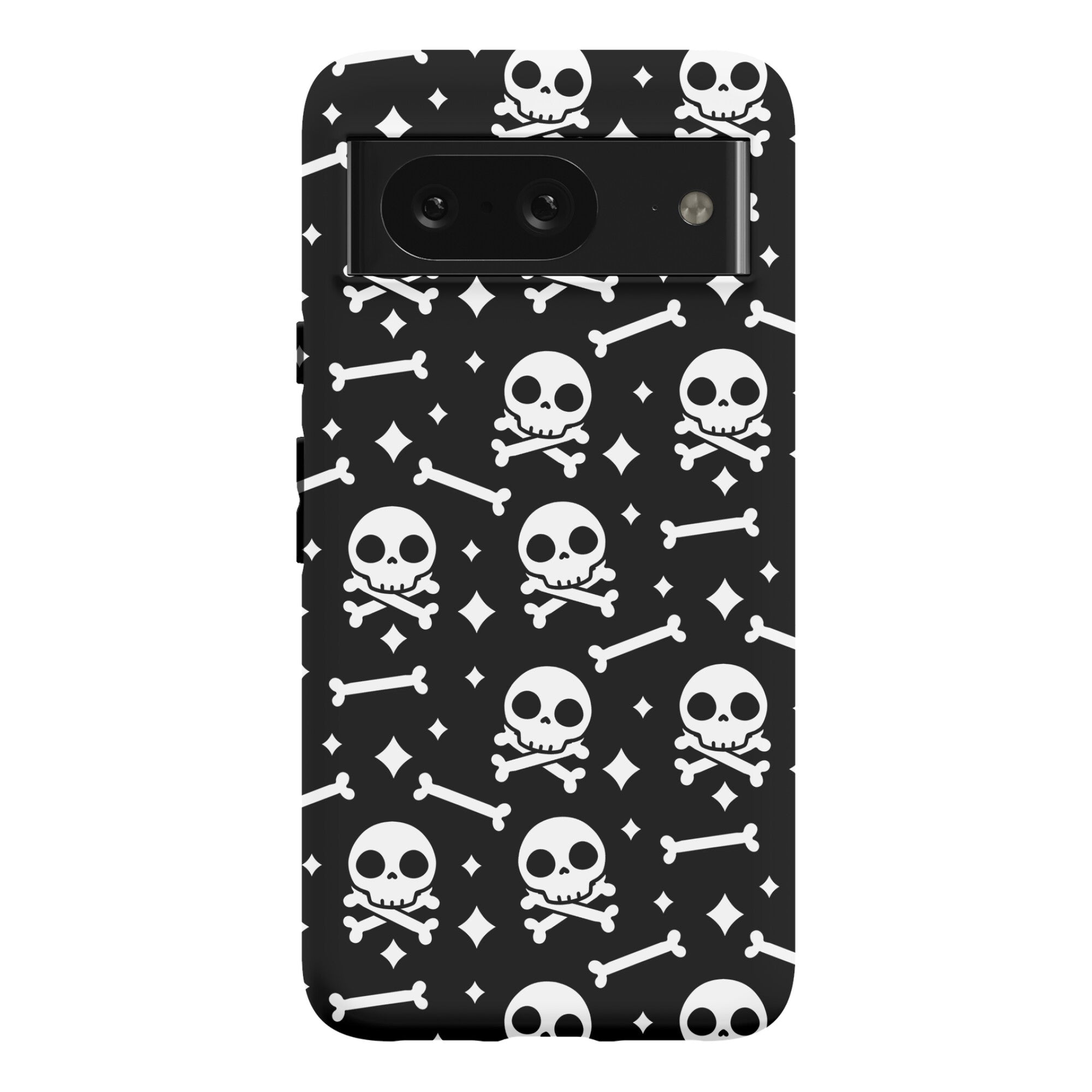 Cute Skull N' Bones Pattern (Black) Phone Case