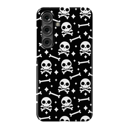 Cute Skull N' Bones Pattern (Black) Phone Case