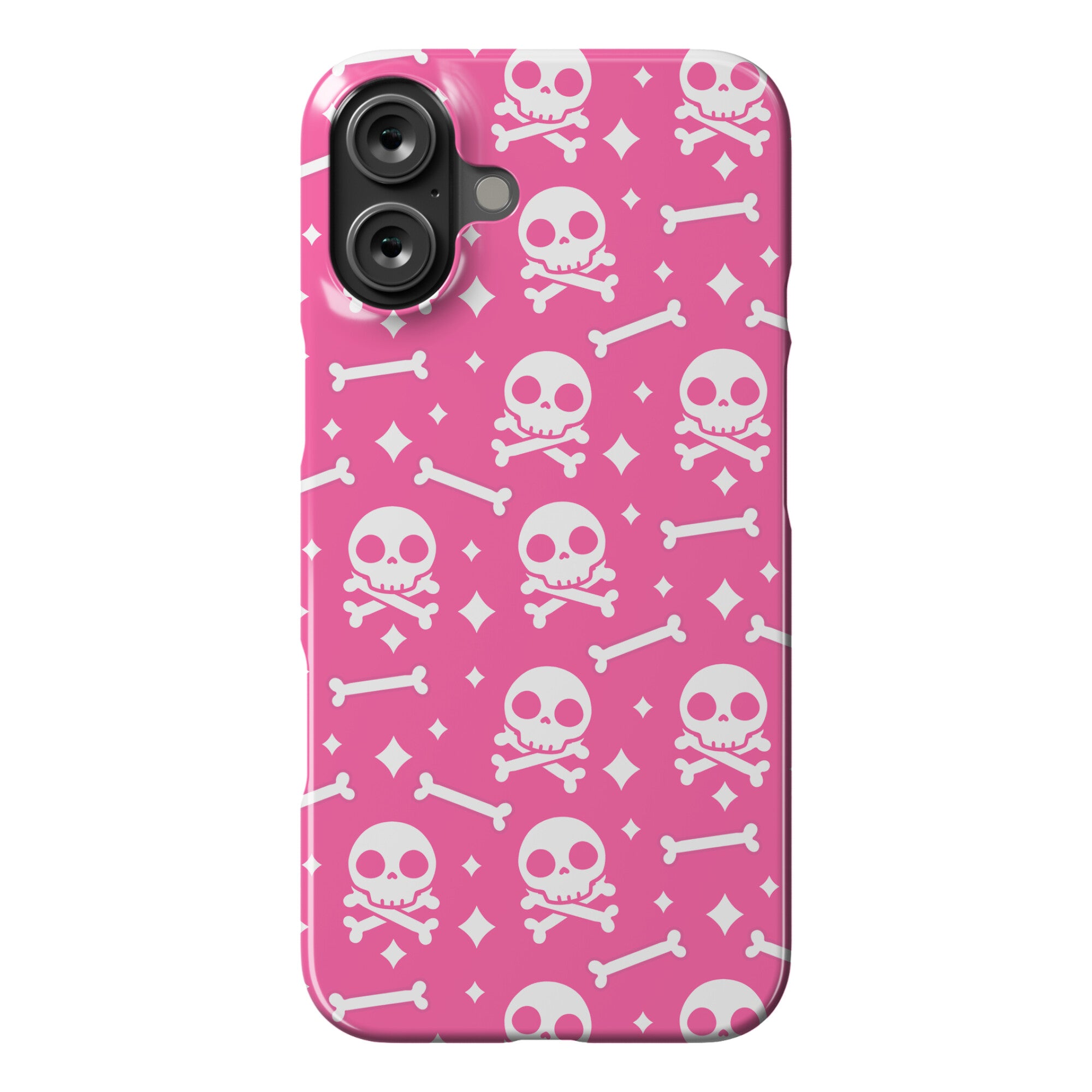 Cute Skull N' Bones Pattern (Pink) Phone Case