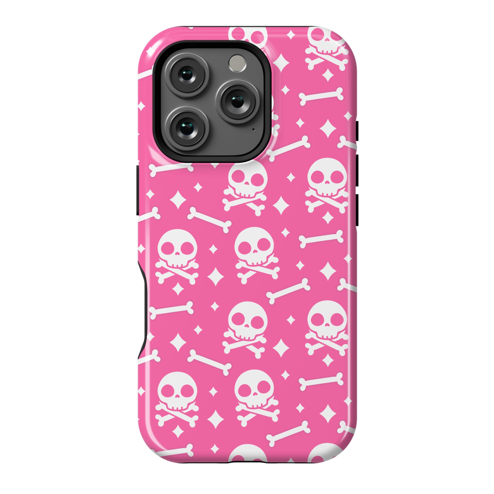 Cute Skull N' Bones Pattern (Pink) Phone Case