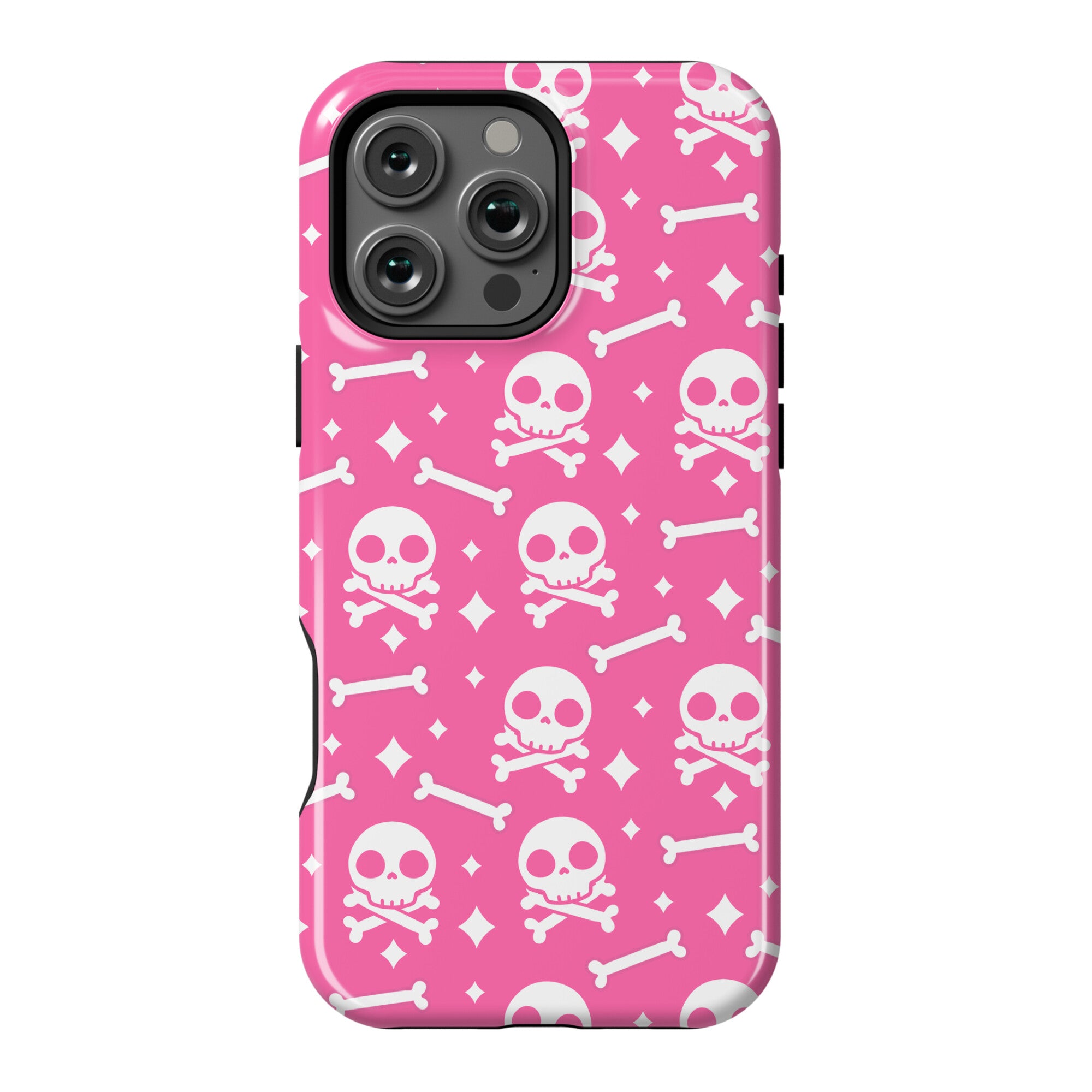 Cute Skull N' Bones Pattern (Pink) Phone Case