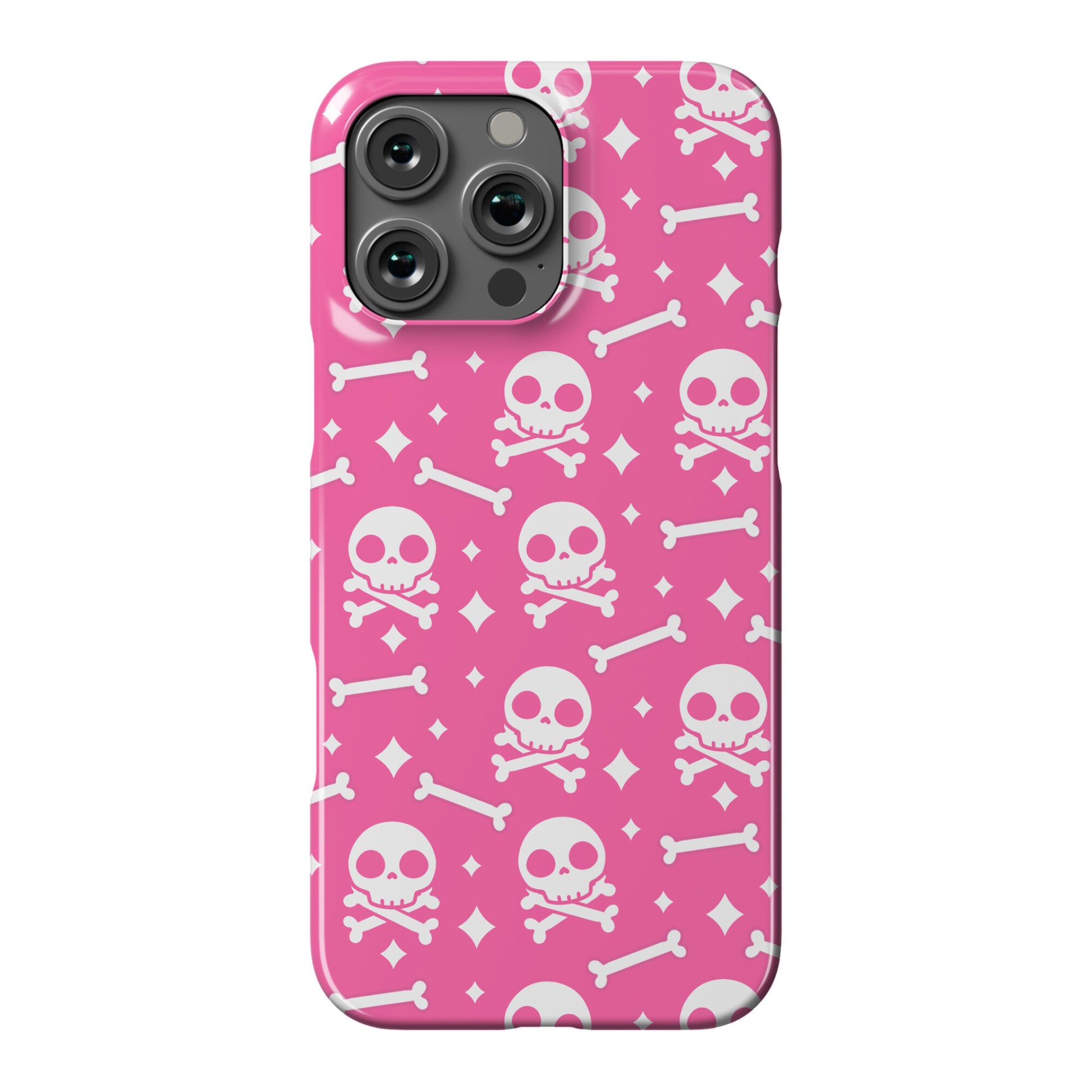 Cute Skull N' Bones Pattern (Pink) Phone Case