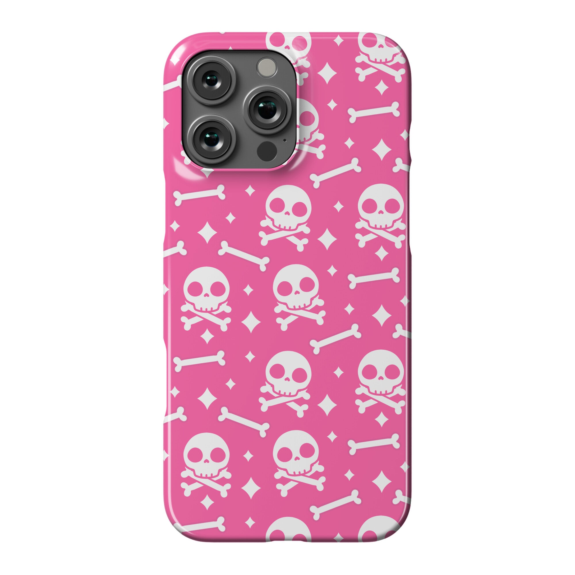 Cute Skull N' Bones Pattern (Pink) Phone Case
