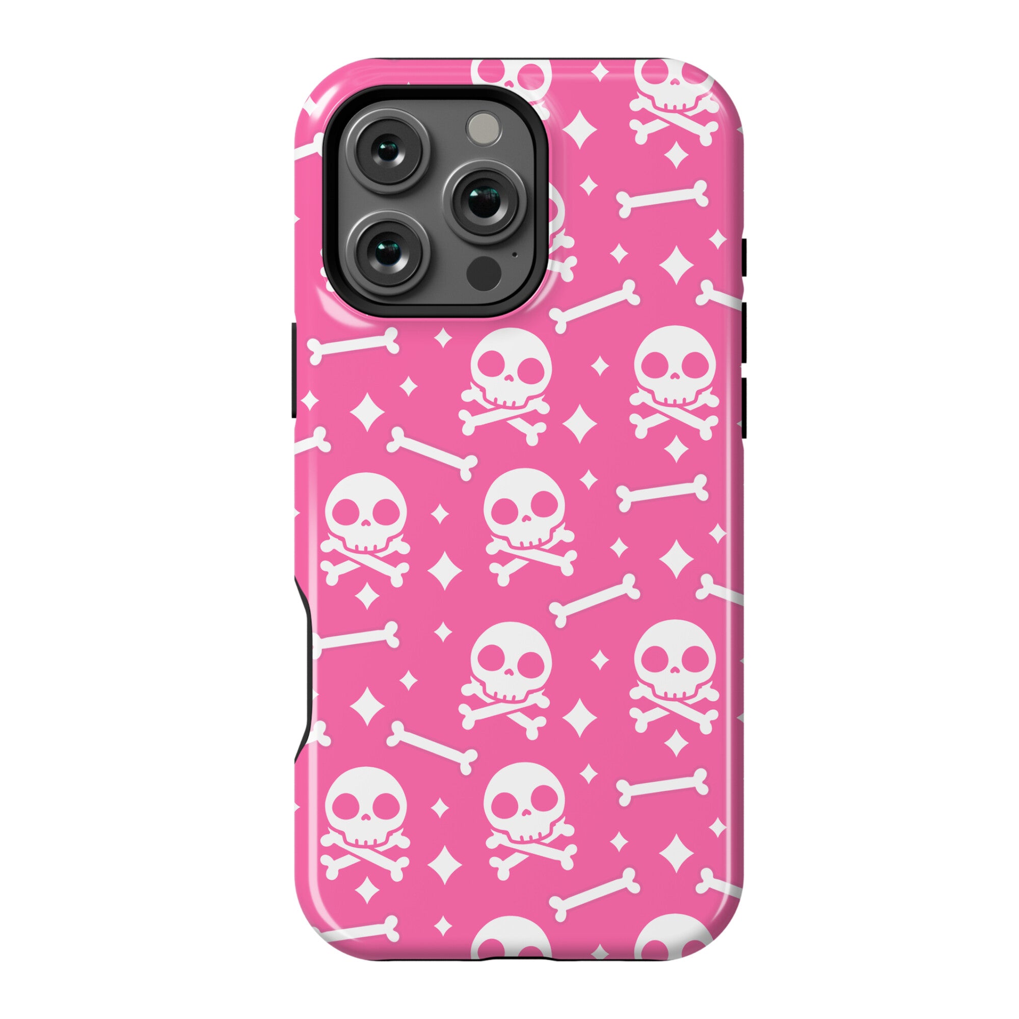 Cute Skull N' Bones Pattern (Pink) Phone Case