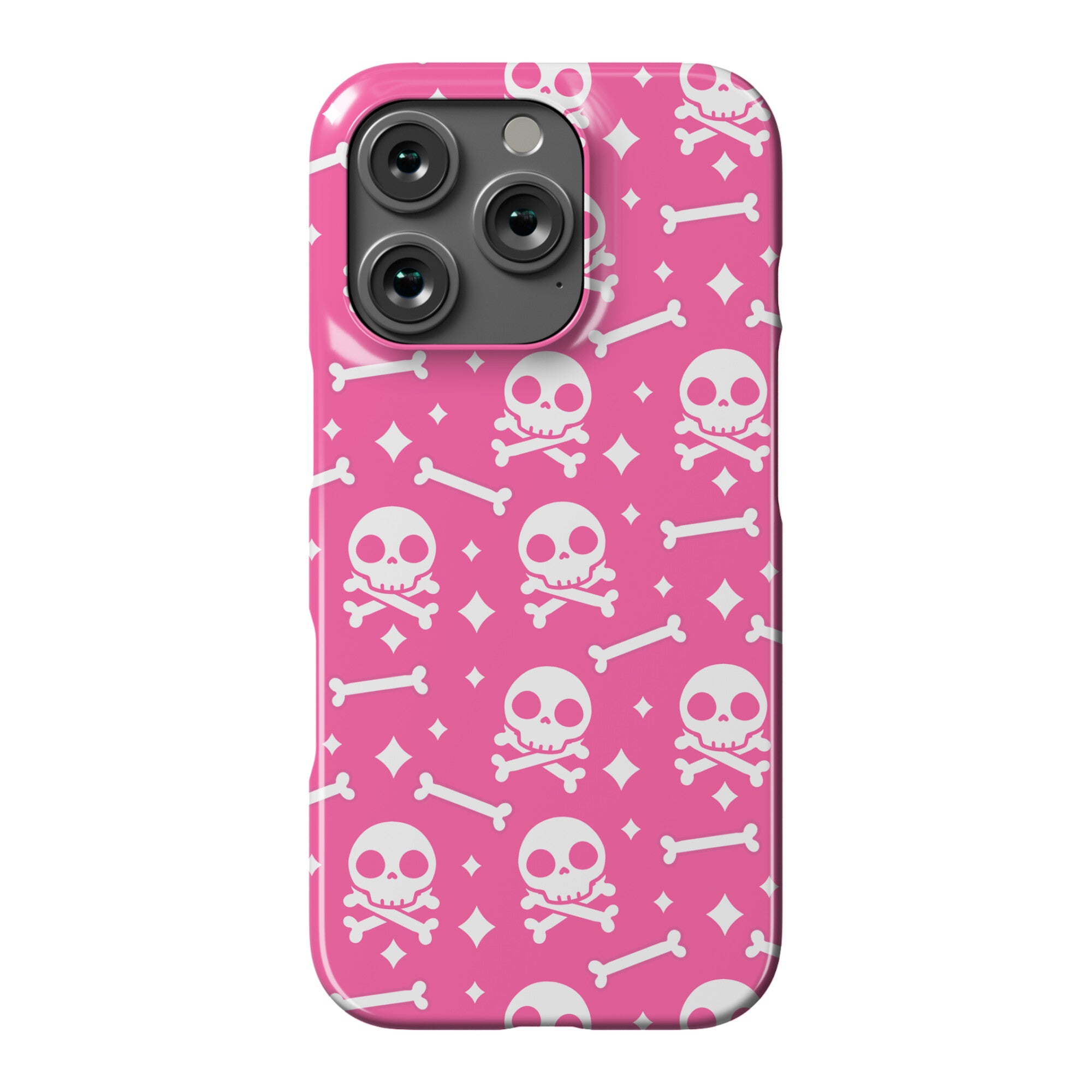 Cute Skull N' Bones Pattern (Pink) Phone Case
