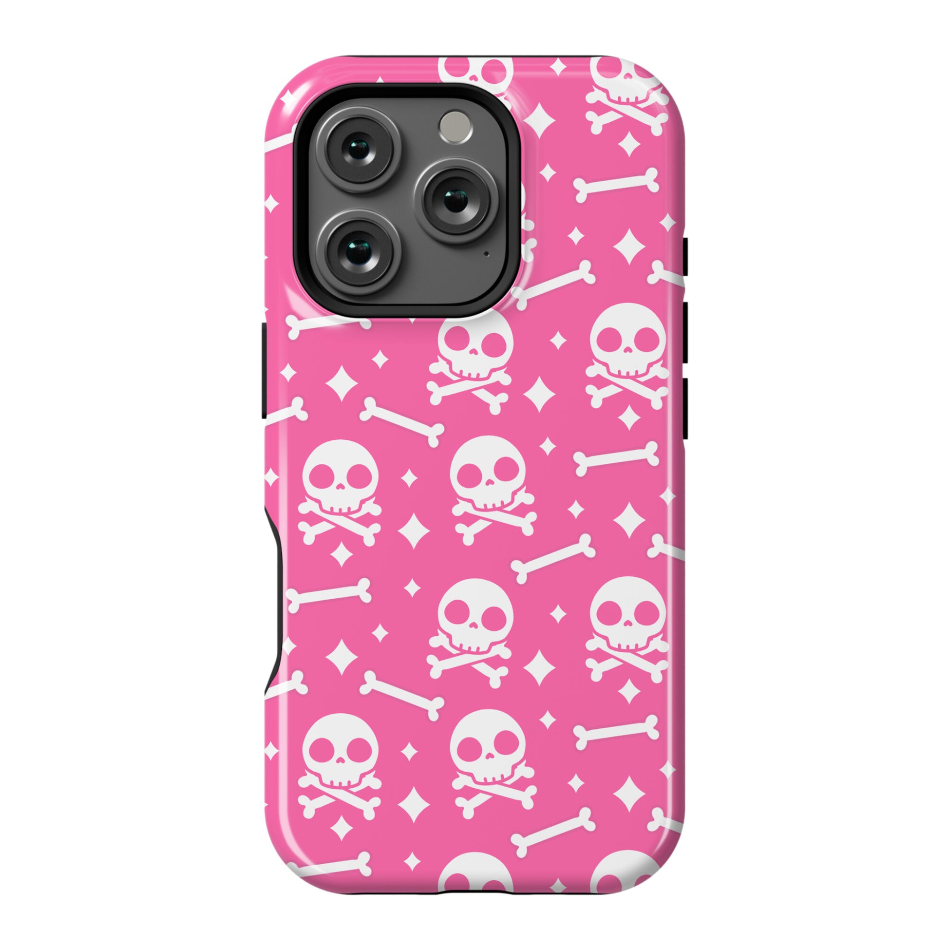 Cute Skull N' Bones Pattern (Pink) Phone Case