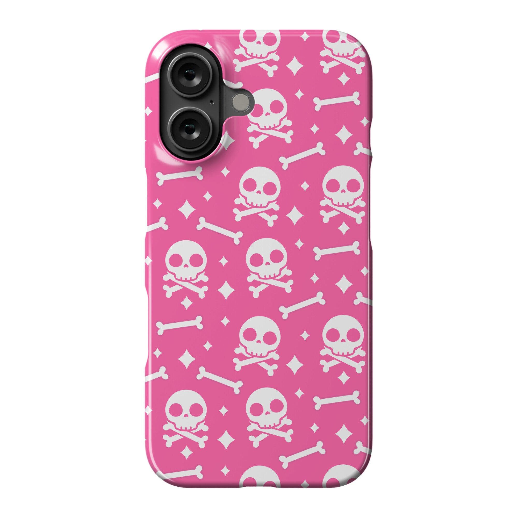 Cute Skull N' Bones Pattern (Pink) Phone Case