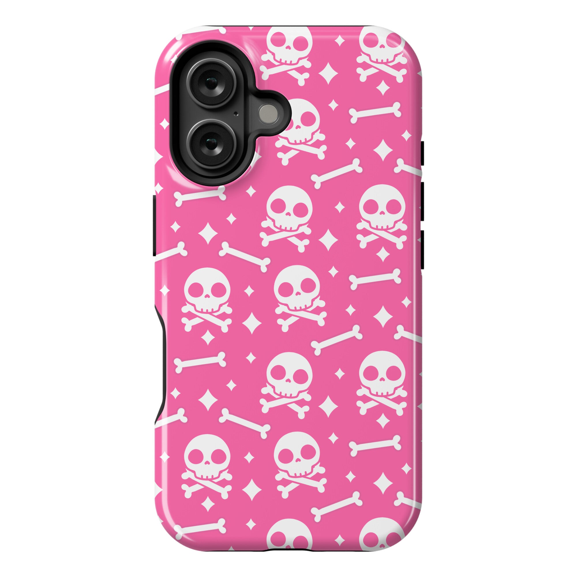 Cute Skull N' Bones Pattern (Pink) Phone Case