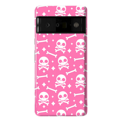 Cute Skull N' Bones Pattern (Pink) Phone Case