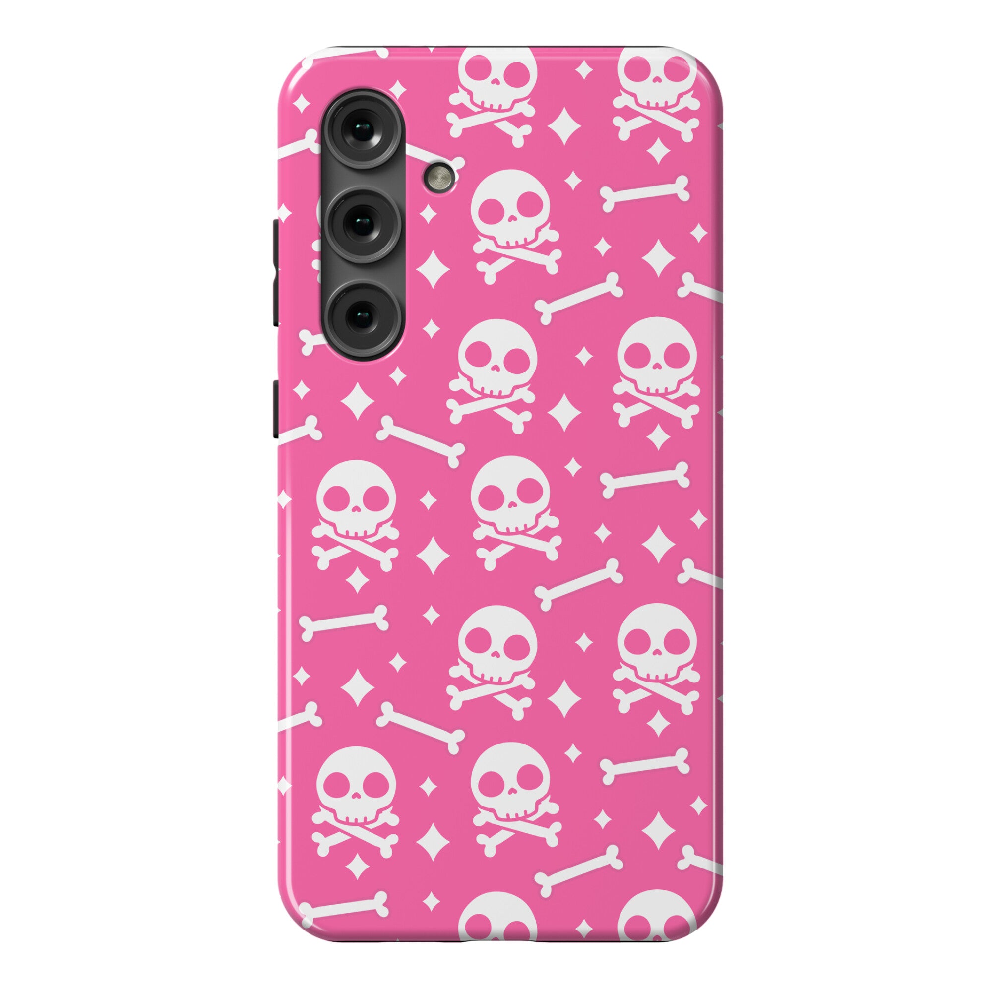 Cute Skull N' Bones Pattern (Pink) Phone Case