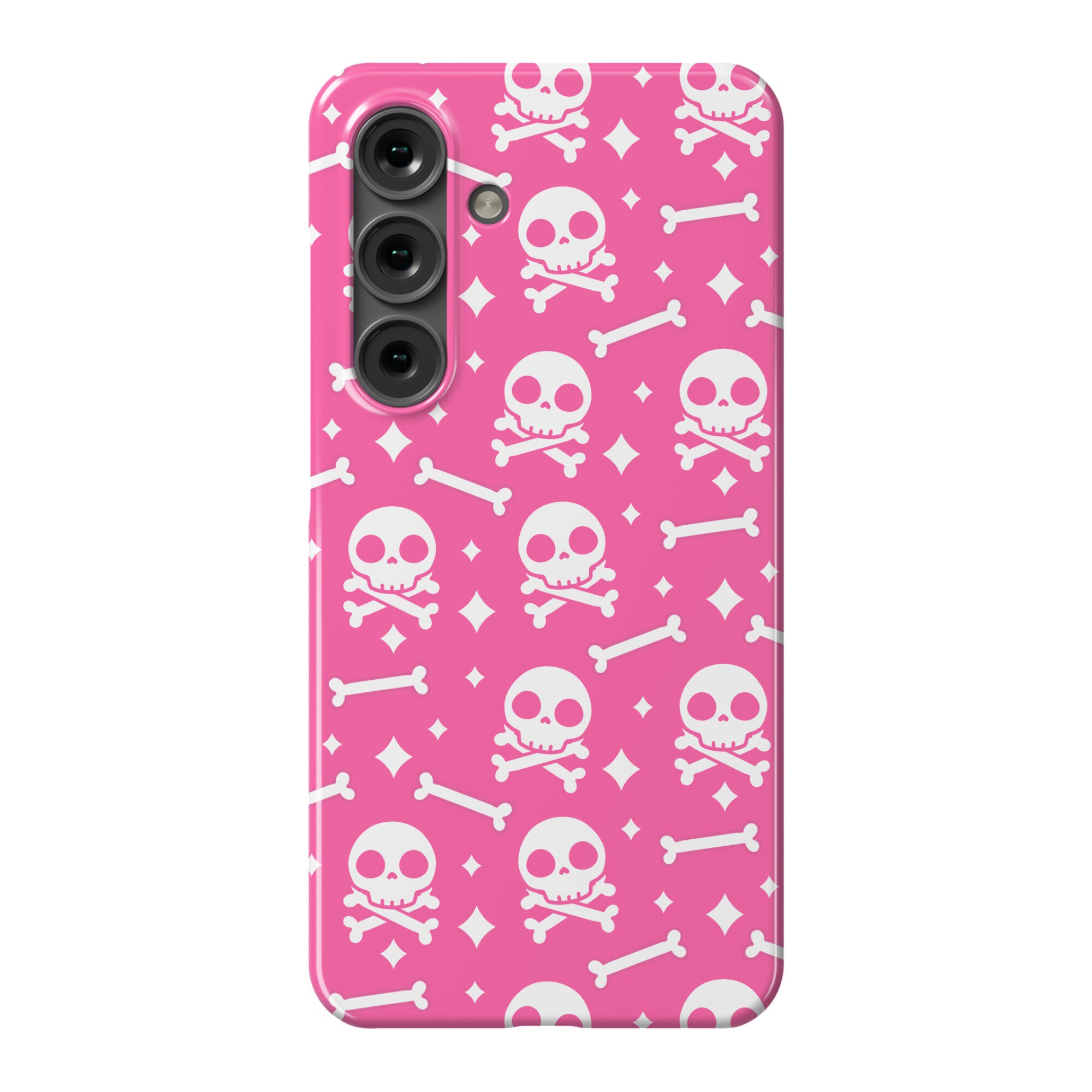 Cute Skull N' Bones Pattern (Pink) Phone Case