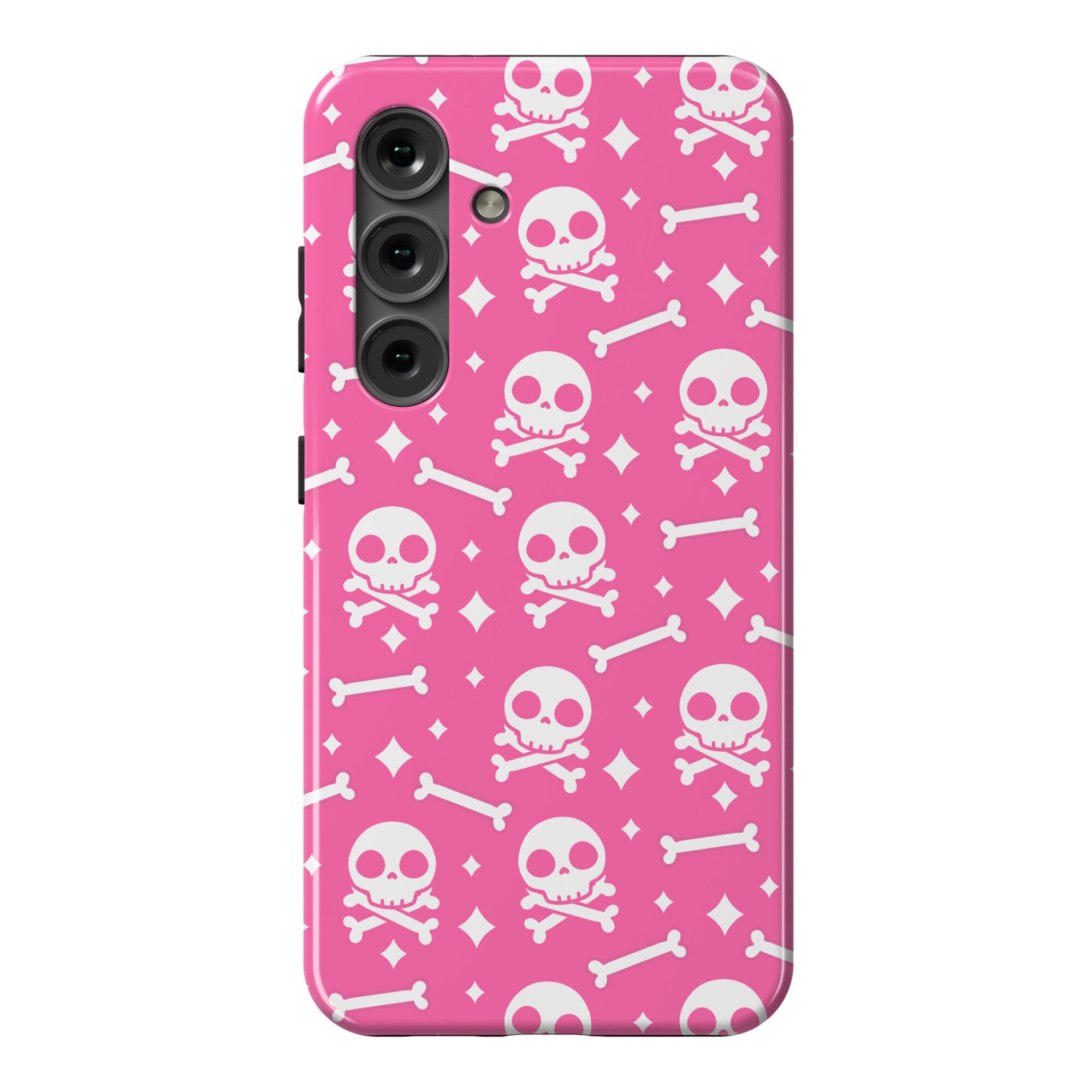 Cute Skull N' Bones Pattern (Pink) Phone Case