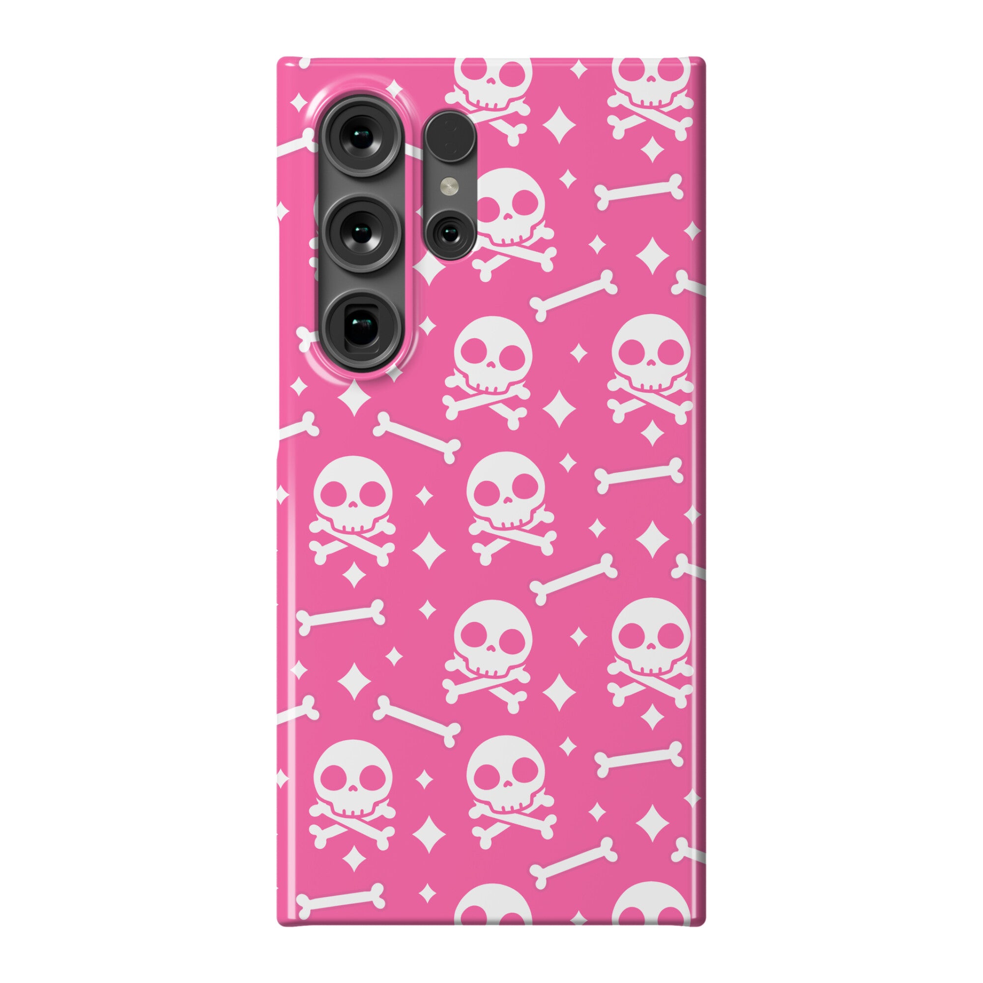 Cute Skull N' Bones Pattern (Pink) Phone Case