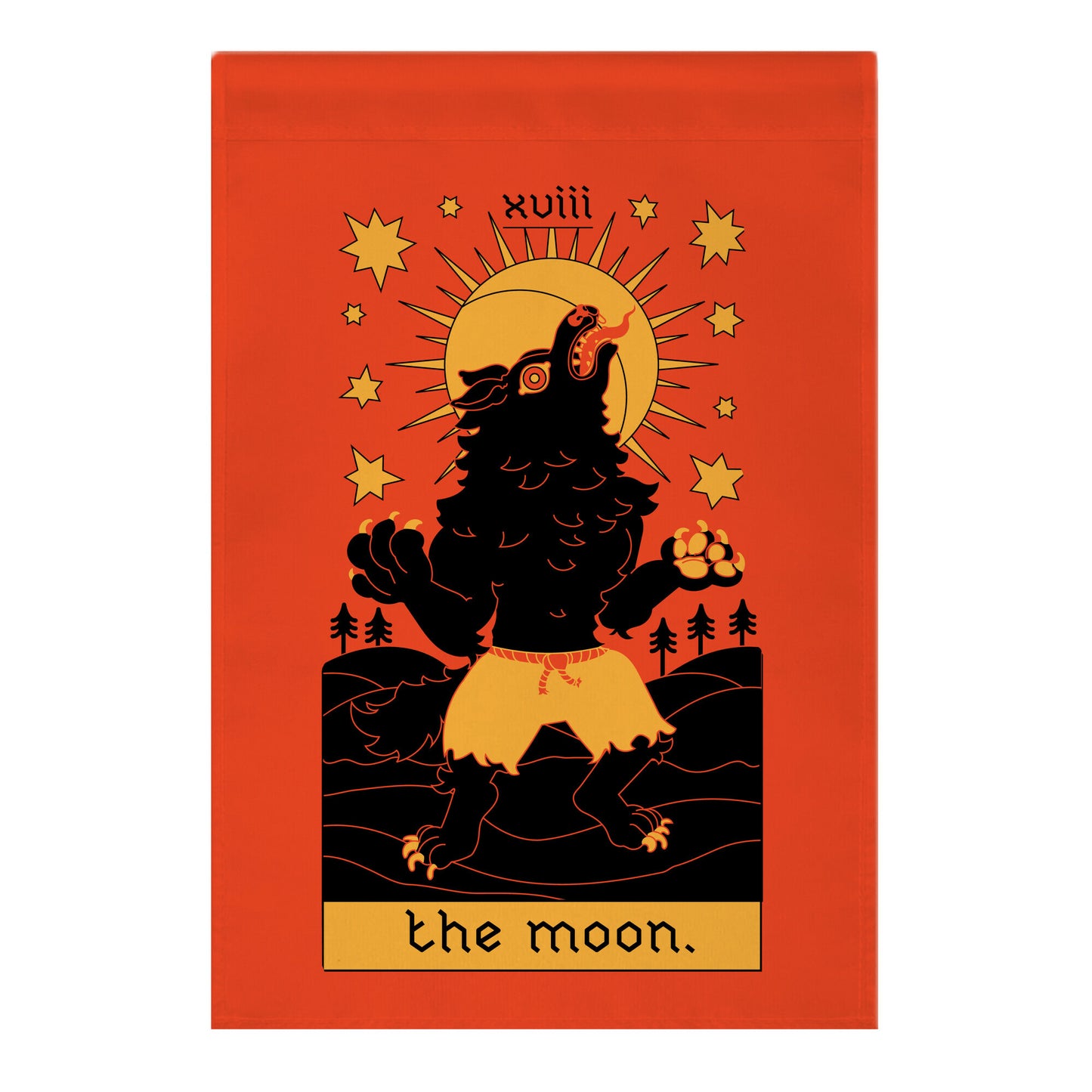 The Moon Werewolf Tarot Garden Flag