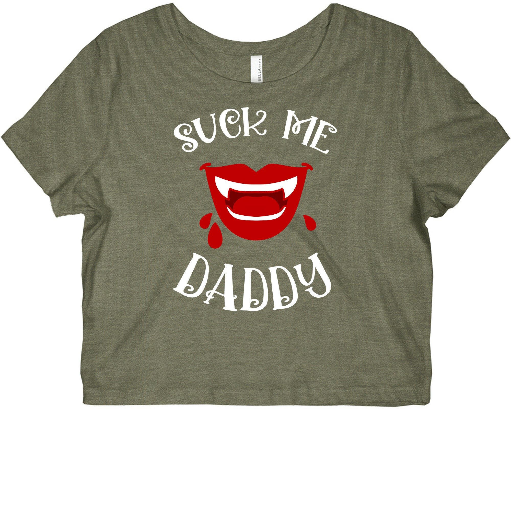 Suck Me Daddy Vampire Lips Graphic Baby Tee