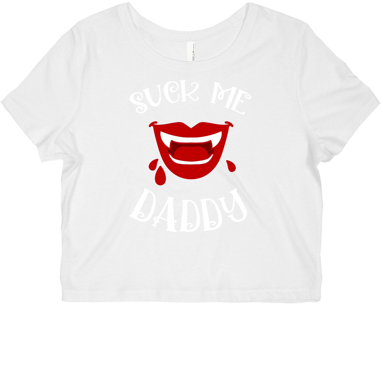 Suck Me Daddy Vampire Lips Graphic Baby Tee